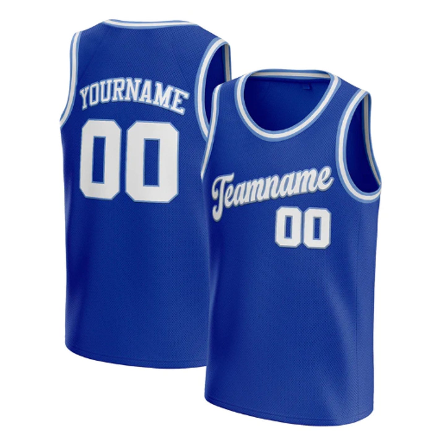 Blue-White Custom Basketball Jersey