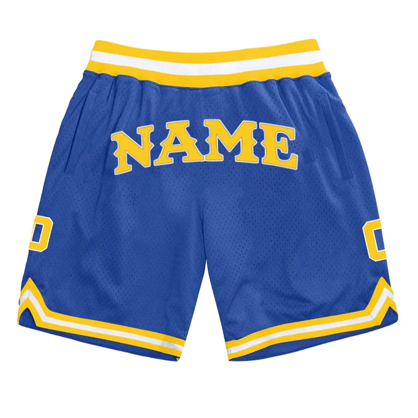 Blue Yellow-White Custom Basketball Shorts