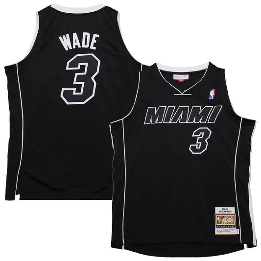 Dwyane Wade Miami Heat Mitchell & Ness 2025/26 Hardwood Classics Authentic Jersey - Black