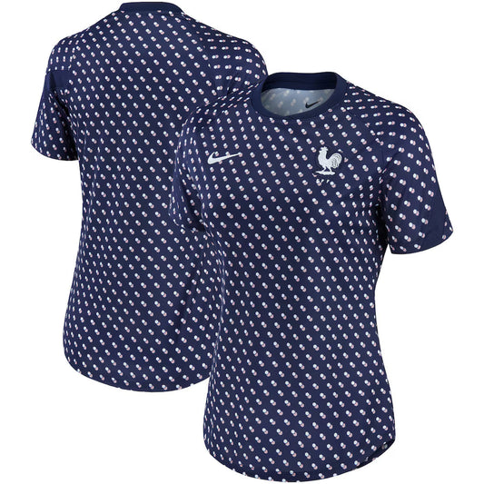 France National Team Women's 2025/26 Pre-Match Home Performance Top - Navy