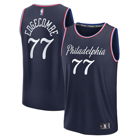 VJ Edgecombe Philadelphia 76ers Fanatics 2025/26 City Edition Fast Break Jersey - Navy