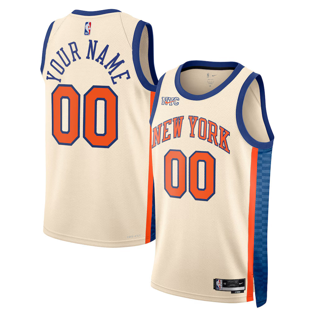 New York Knicks 2025/26 City Edition Swingman Custom Jersey - Cream