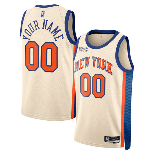 New York Knicks 2025/26 City Edition Swingman Custom Jersey - Cream