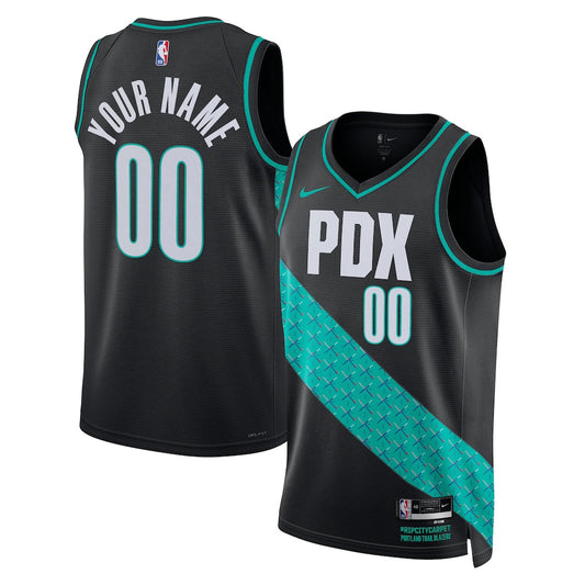 Portland Trail Blazers 2025/26 City Edition Swingman Custom Jersey - Black