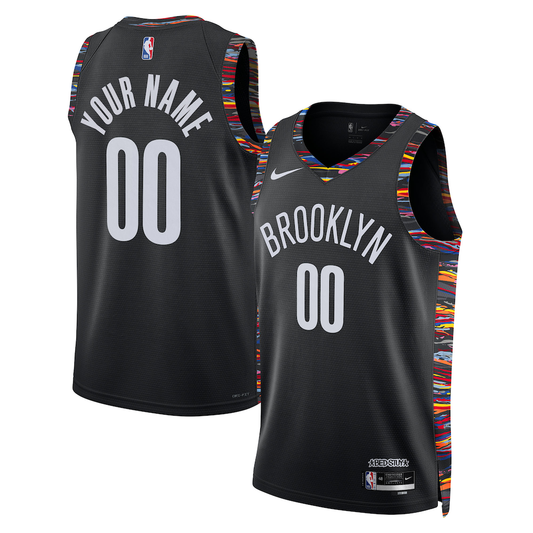 Brooklyn Nets 2025/26 City Edition Swingman Custom Jersey - Black