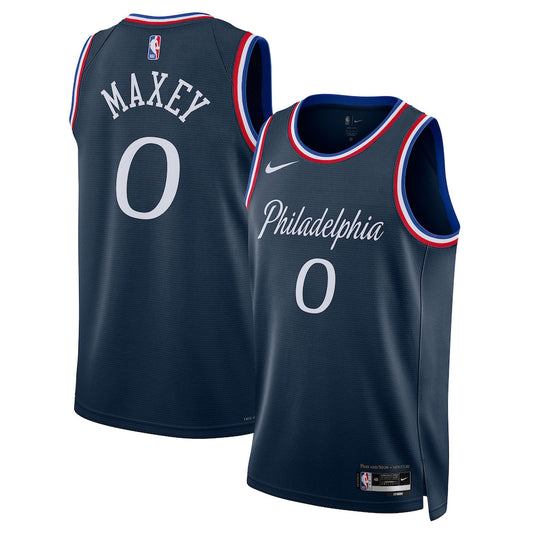 Tyrese Maxey Philadelphia 76ers 2025/26 Swingman Jersey - Navy - City Edition