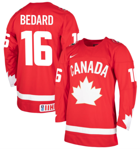 2023 IIHF Team Canada Connor Bedard 16 World Junior Jersey