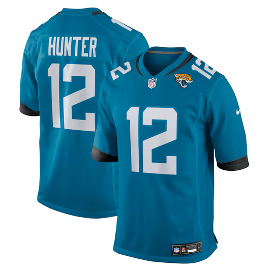 Football Jacksonville Jaguars Home Game Jersey Football 2025 Draft First Round Pick - Teal - Travis Hunter