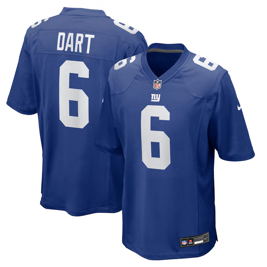 Football Jaxson Dart New York Giants 2025 Football Draft First Round Pick Game Jersey - Royal