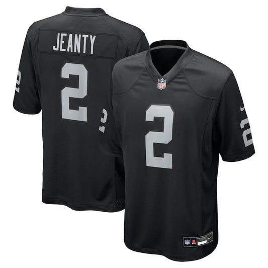 Football Las Vegas Raiders Home Game Jersey Football 2025 Draft First Round Pick - Black - Ashton Jeanty