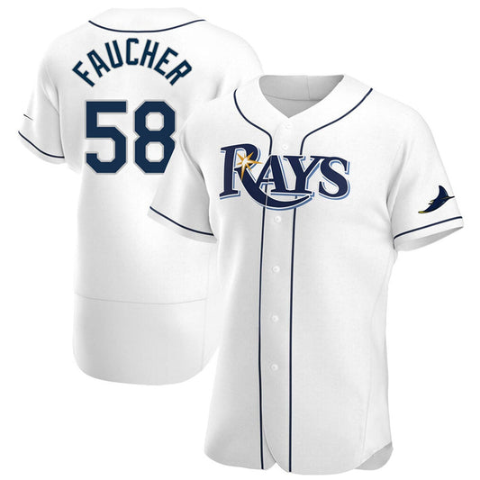 Baseball Calvin Faucher Tampa Bay Rays 58 Jersey