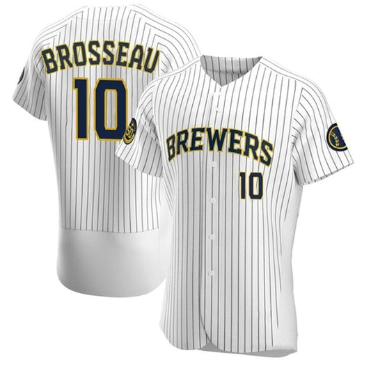 Baseball Mike Brosseau Milwaukee Brewers 10 Jersey