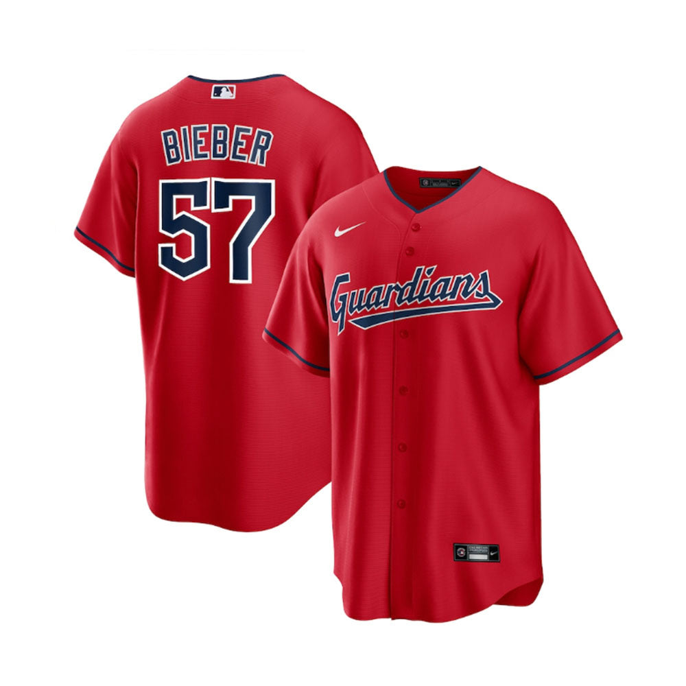 Baseball Shane Bieber Cleveland Guardians 57 Jersey