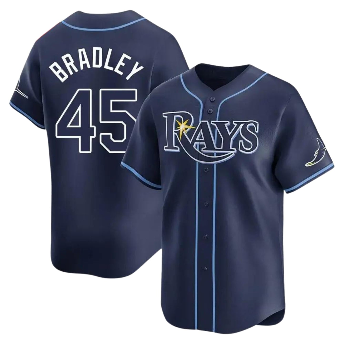 Baseball Taj Bradley Tampa Bay Rays 45 Jersey