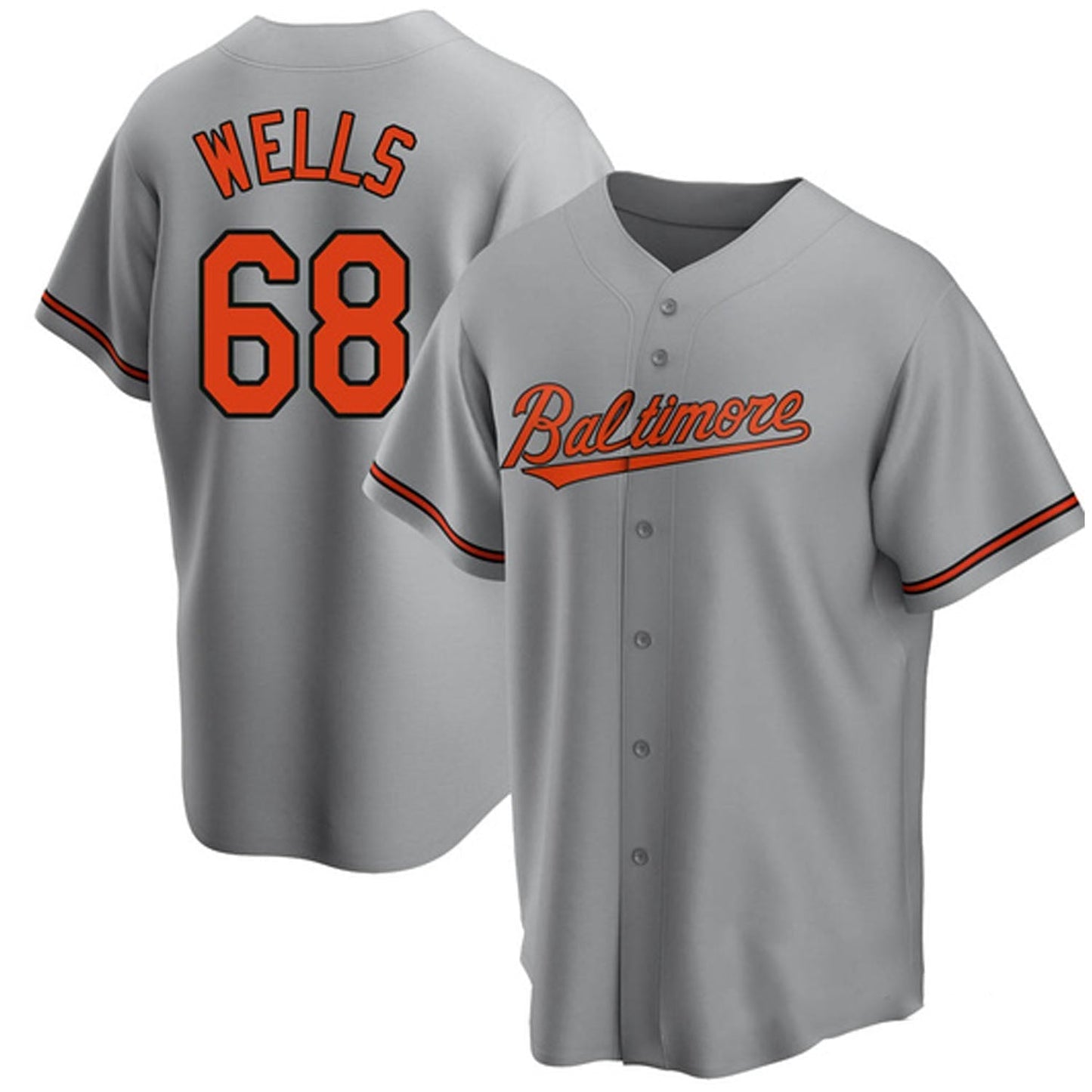 Baseball Tyler Wells Baltimore Orioles 68 Jersey