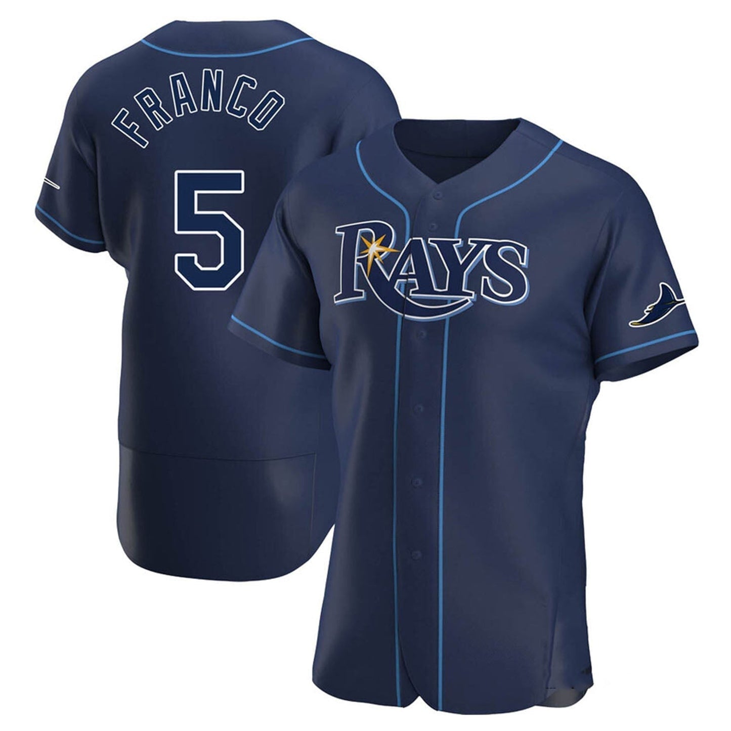 Baseball Wander Franco Tampa Bay Rays 5 Jersey