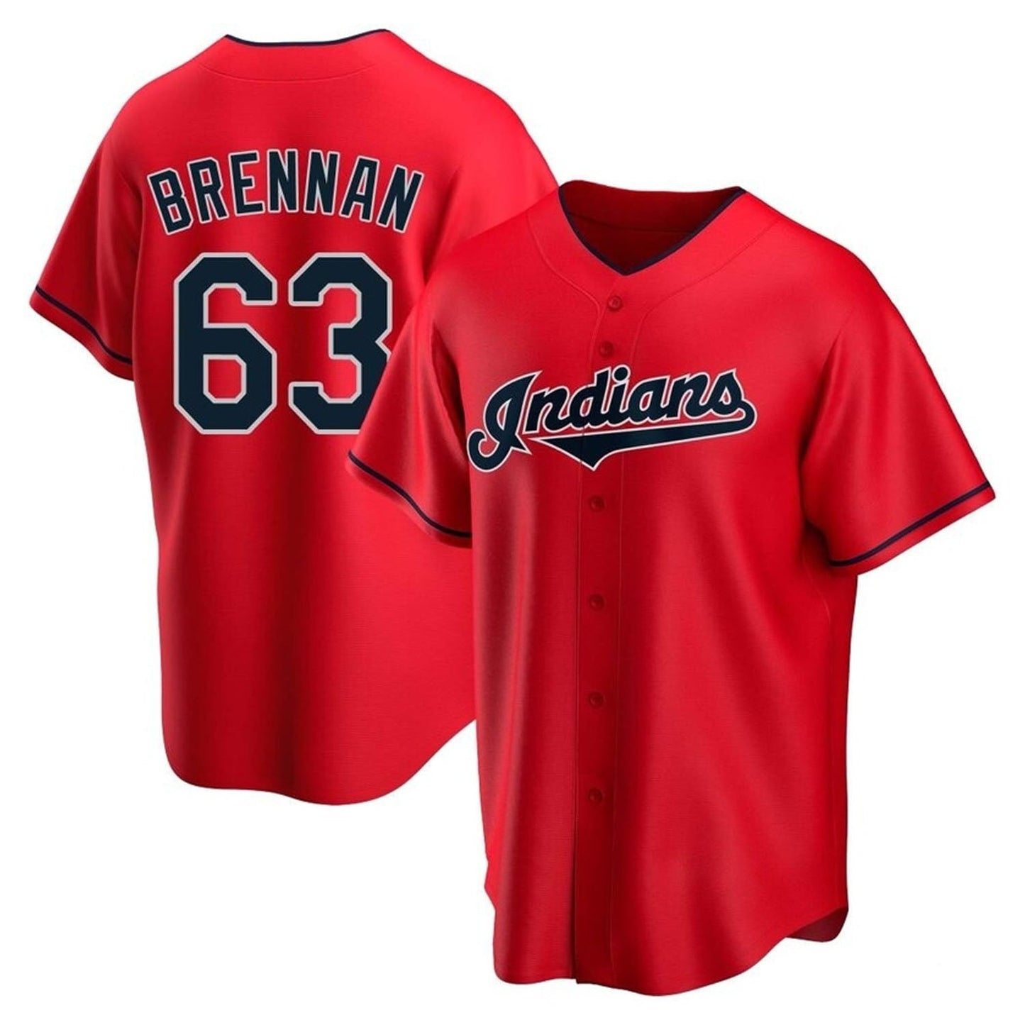 Baseball Will Brennan Cleveland Indians 63 Jersey