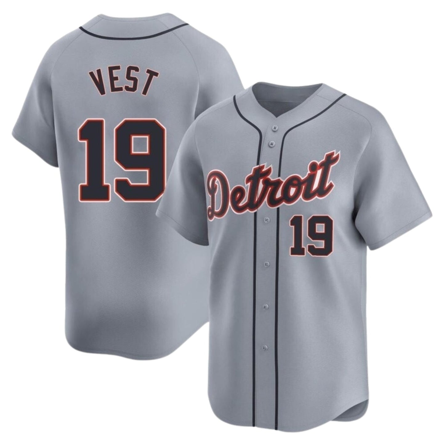 Baseball Will Vest  Detroit Tigers 19 Jersey