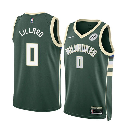 Basketball Damian Lillard Milwaukee Bucks 0 Jersey