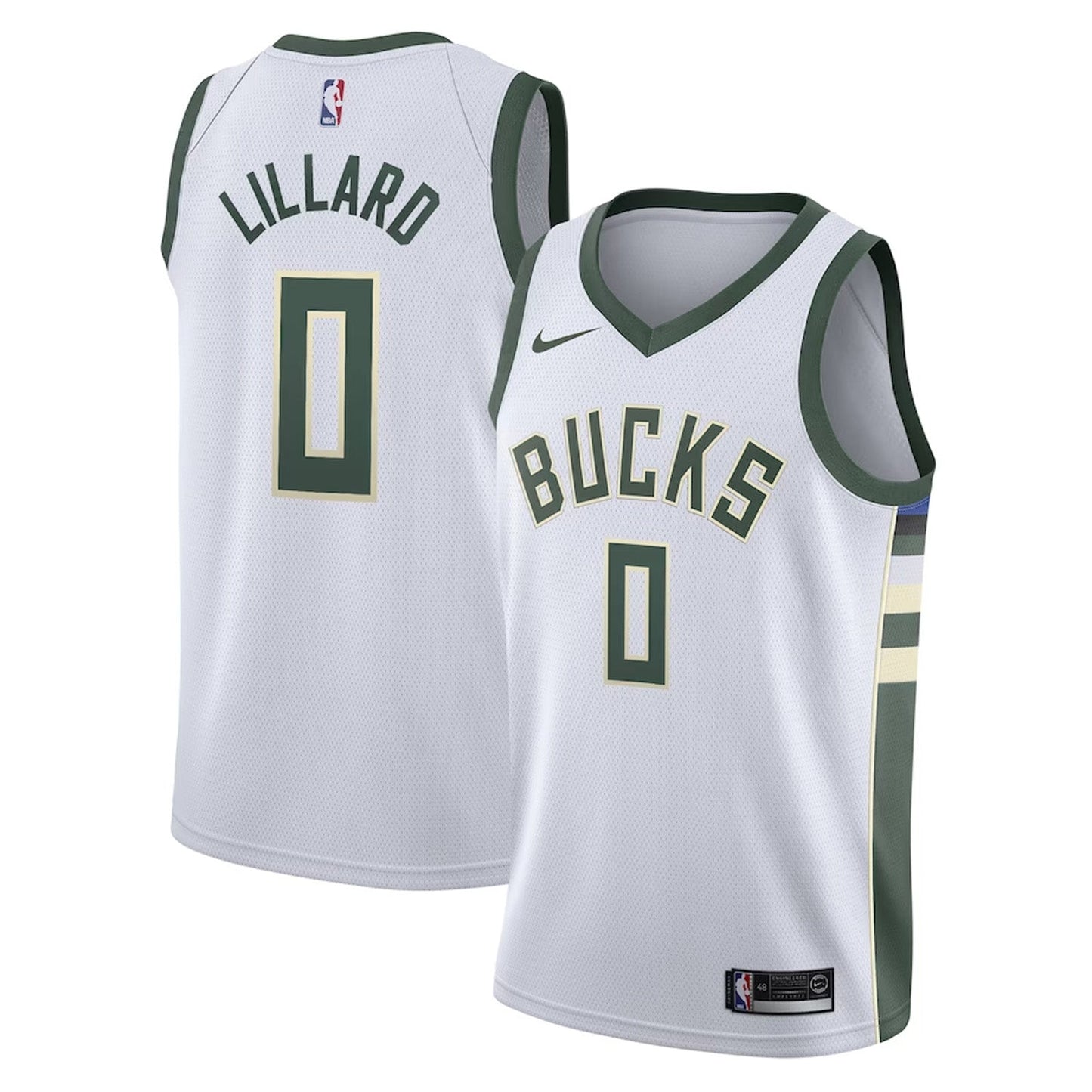 Basketball Damian Lillard Milwaukee Bucks 0 Jersey