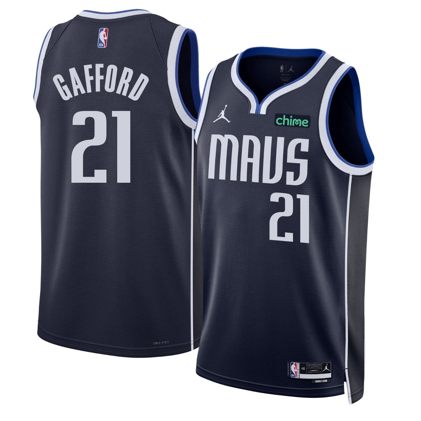 Basketball Daniel Gafford Dallas Mavericks 21 Jersey