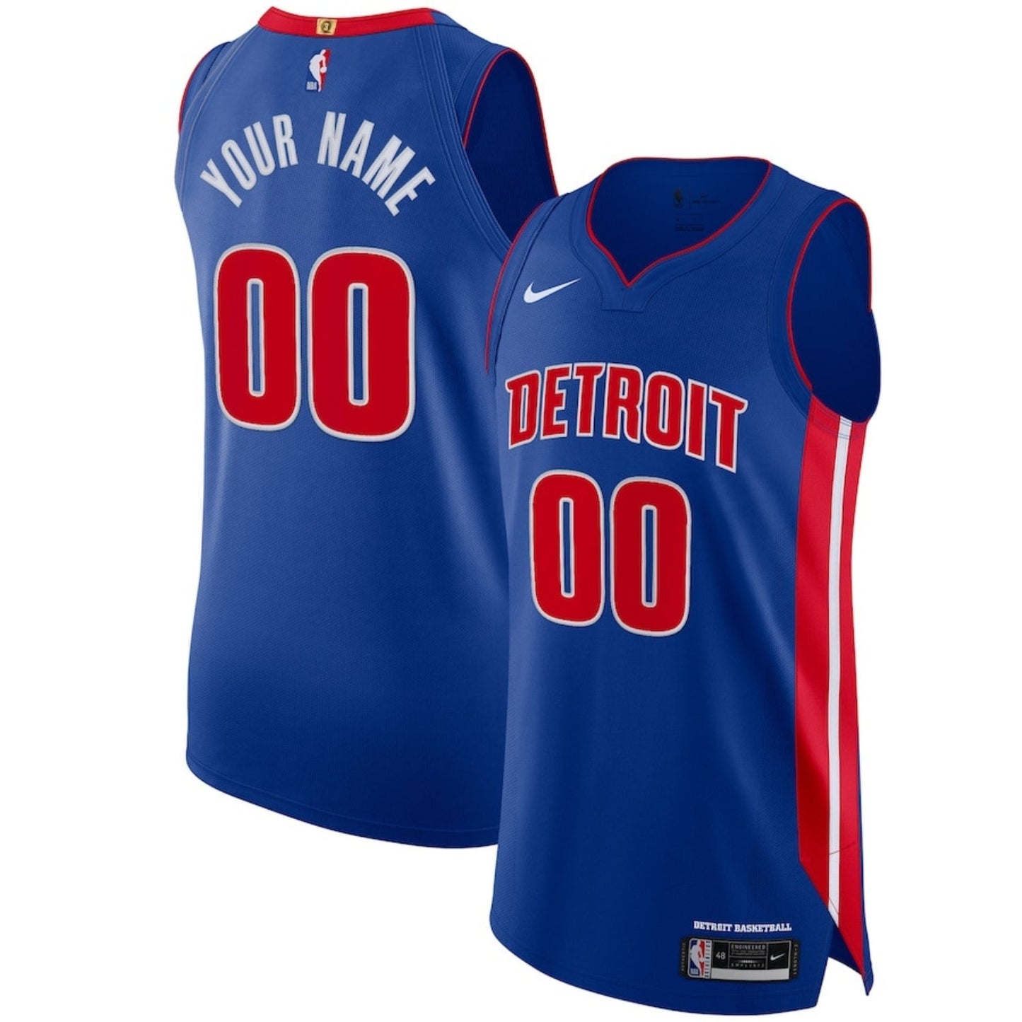 Basketball Detroit Pistons Blank Custom Jersey