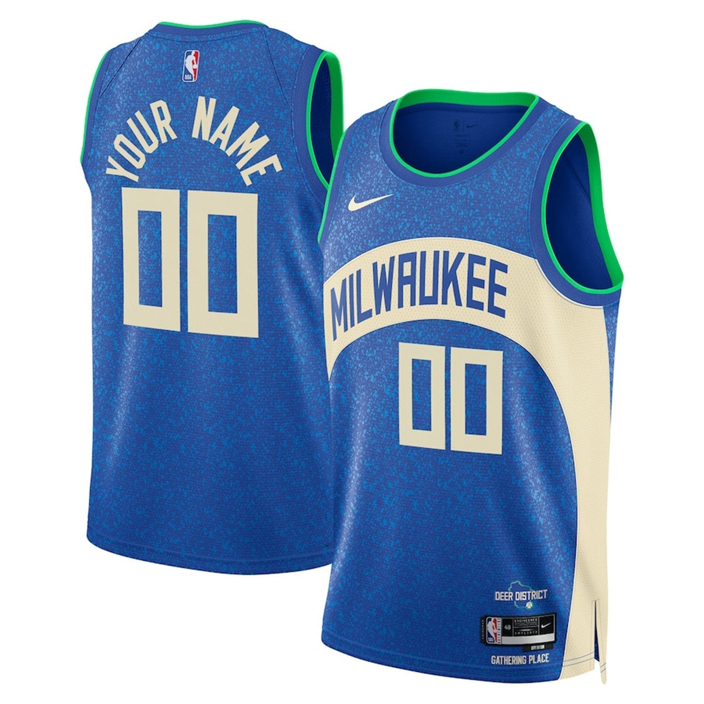 Milwaukee Bucks Blank Custom Jersey