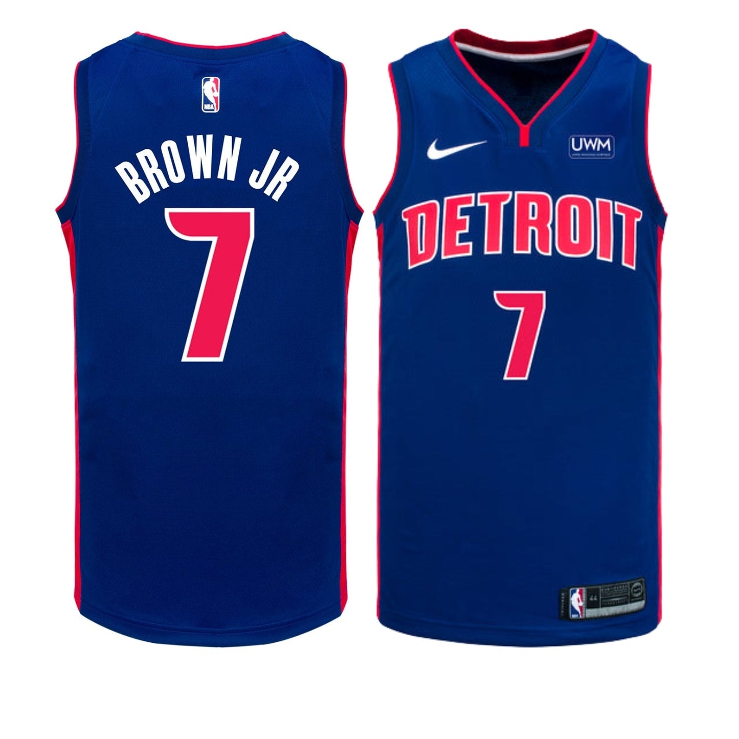 Basketball Troy Brown Jr Detroit Pistons 7 Jersey