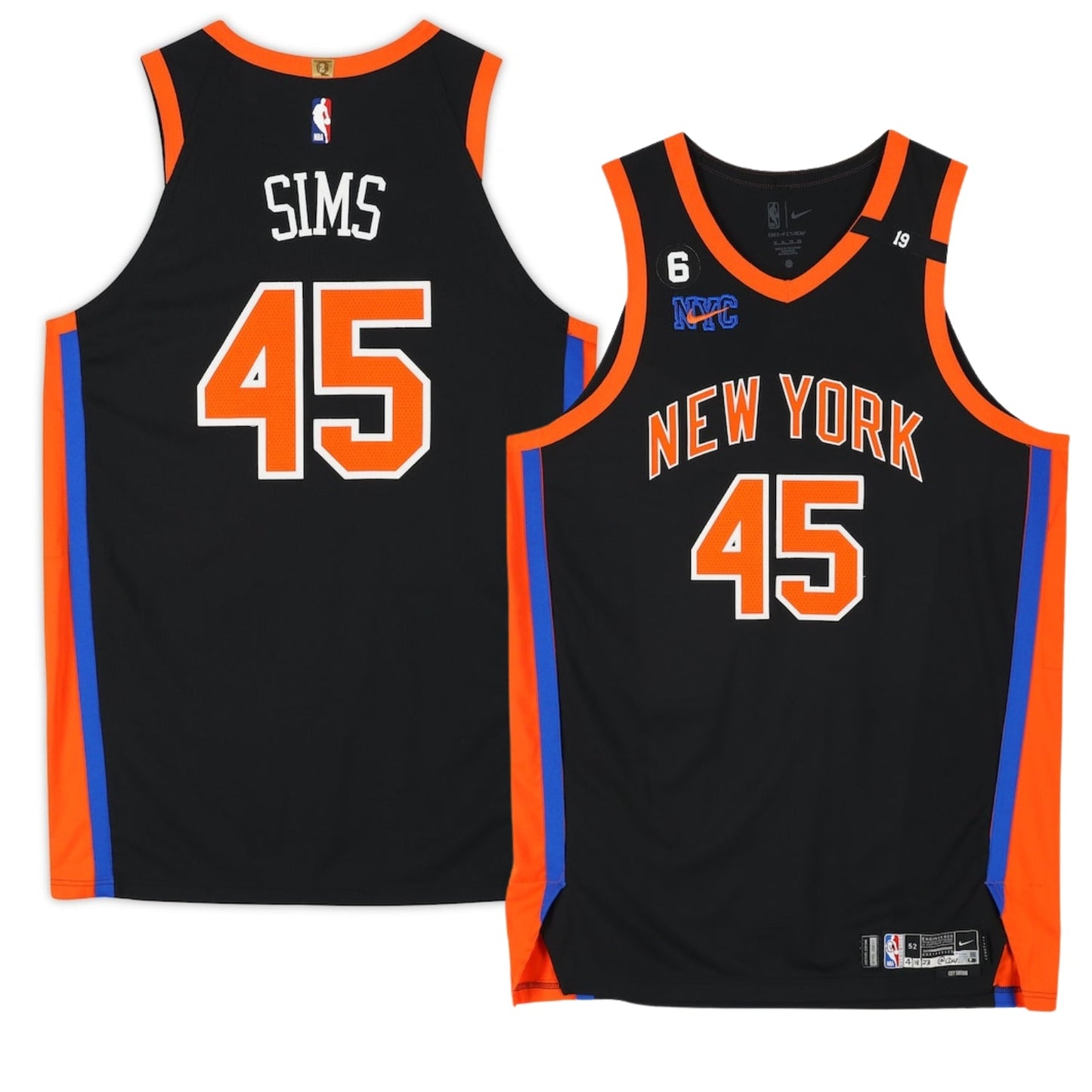 Basketball Jericho Sims New York Knicks 45 Jersey