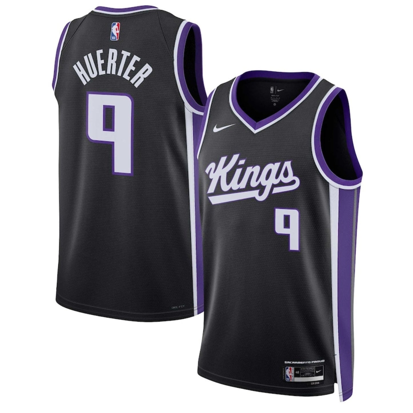 Basketball Kevin Huerter Sacramento Kings 9 Jersey