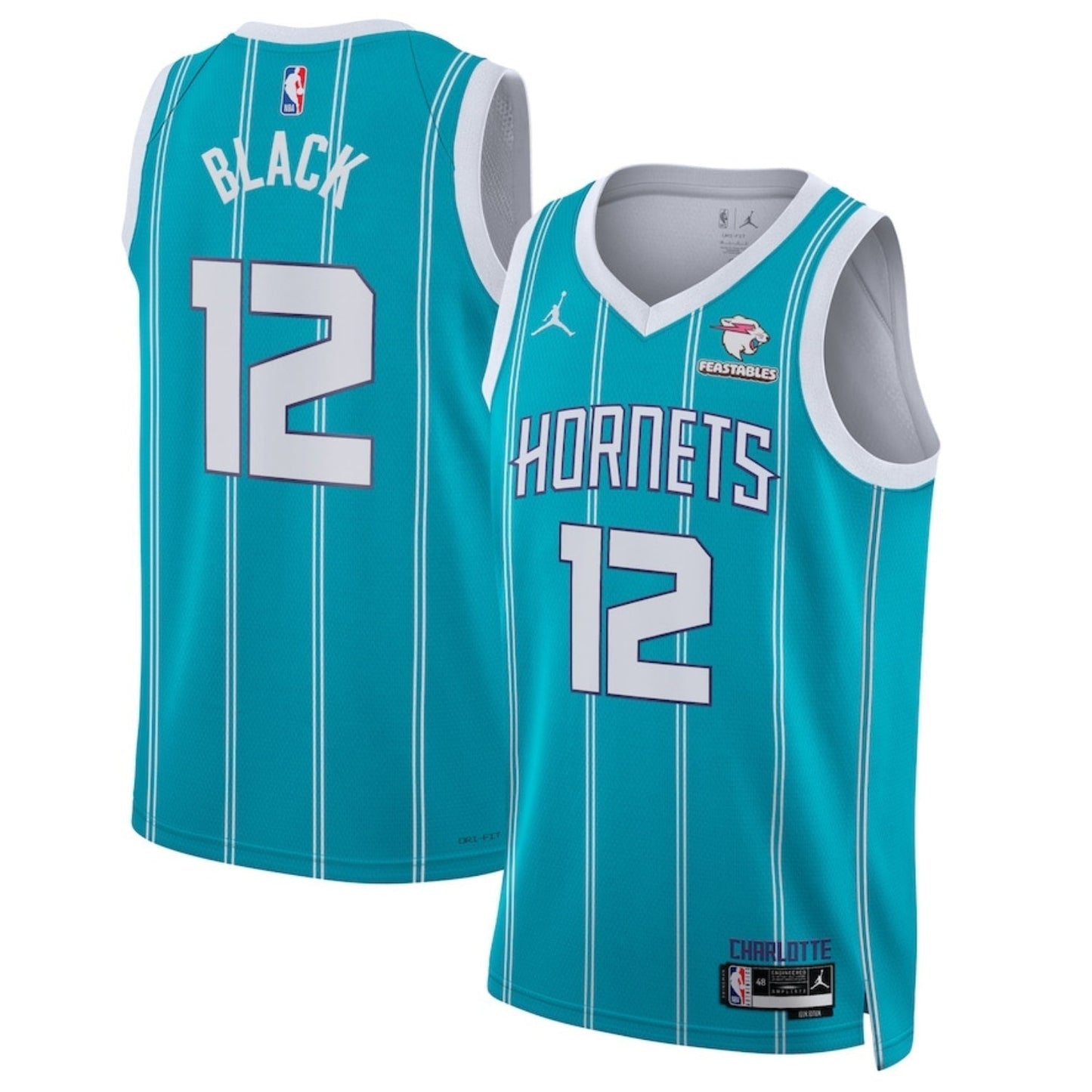 Leaky Black Charlotte Hornets 12 Jersey