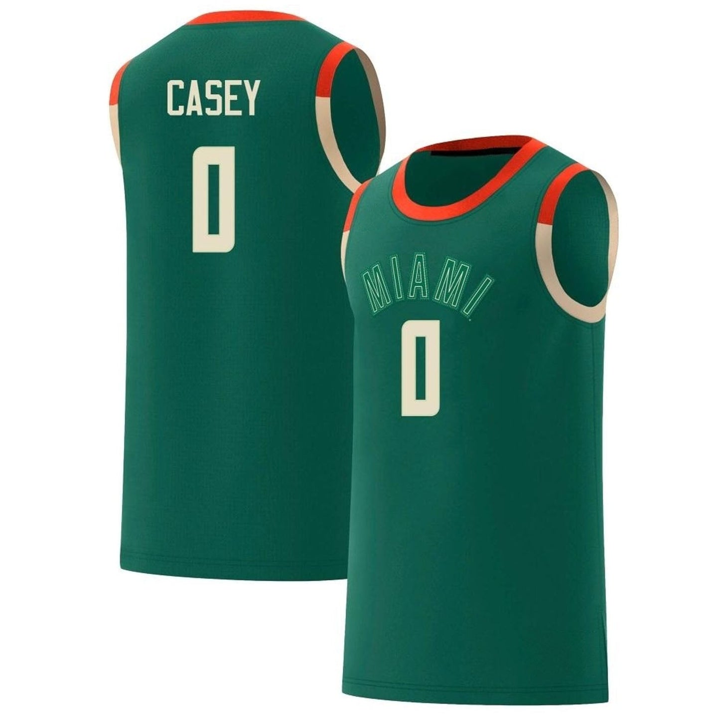 NCAAB A.J. Casey Miami Hurricanes 0 Jersey