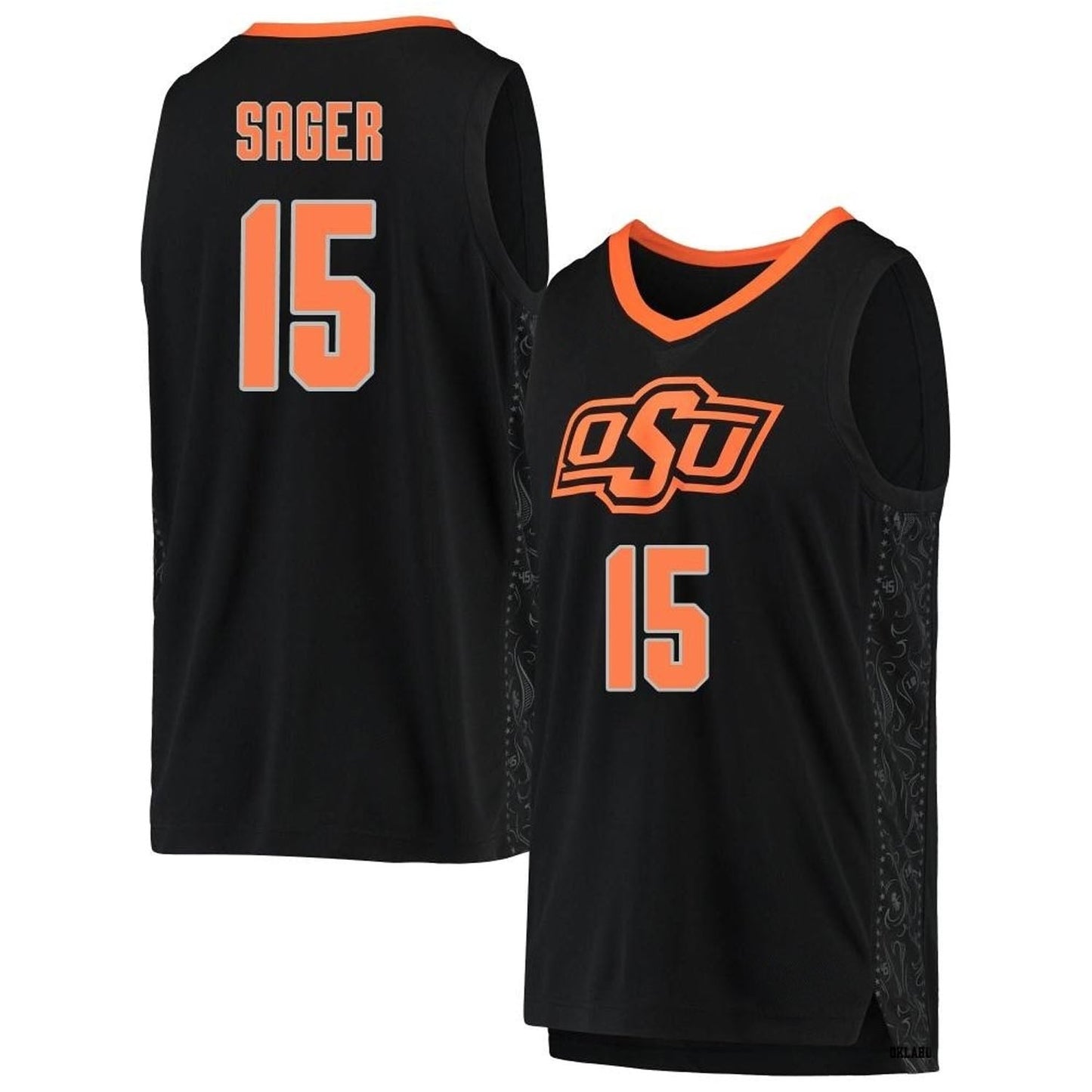 NCAAB Carson Sager Oklahoma State Cowboys 15 Jersey
