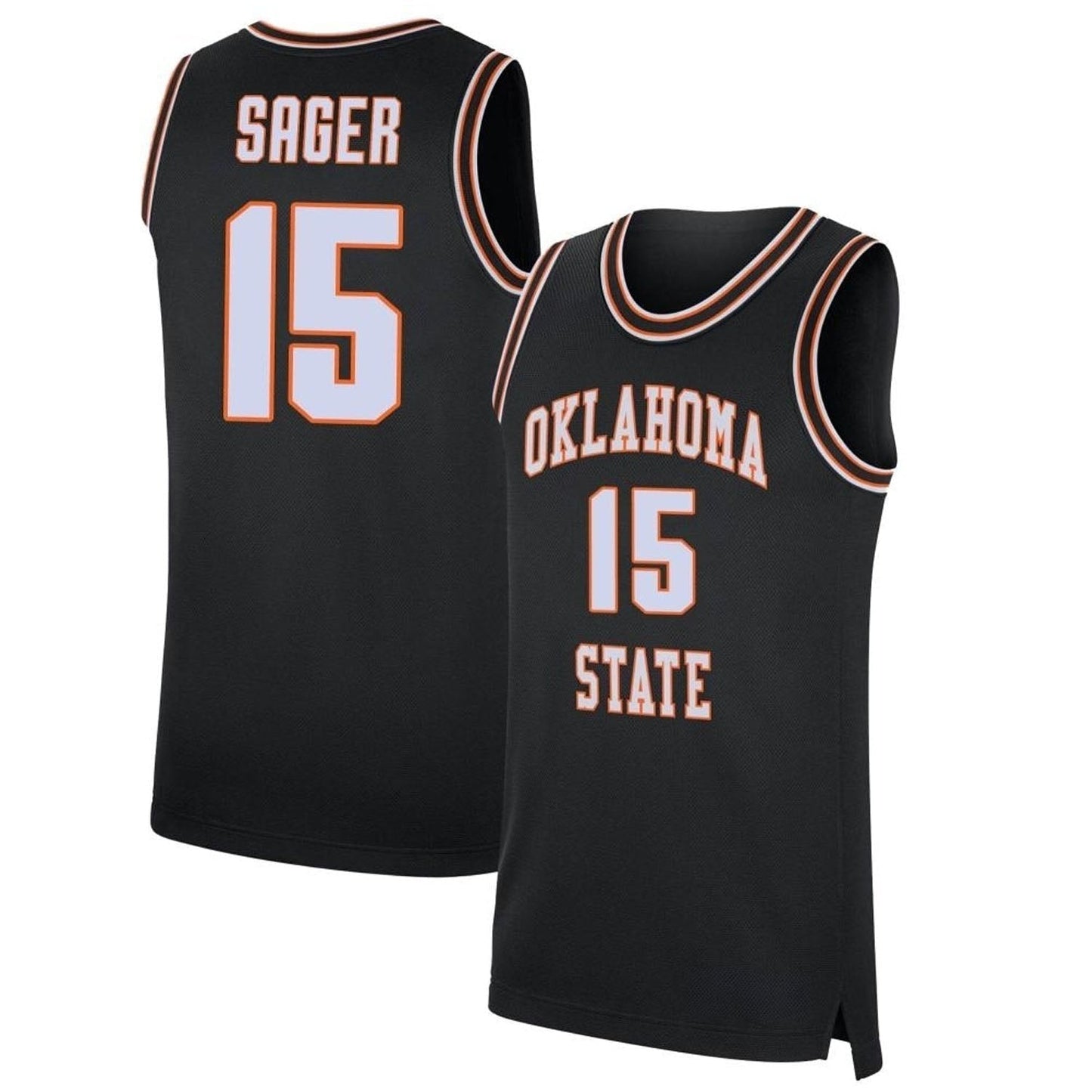 NCAAB Carson Sager Oklahoma State Cowboys 15 Jersey