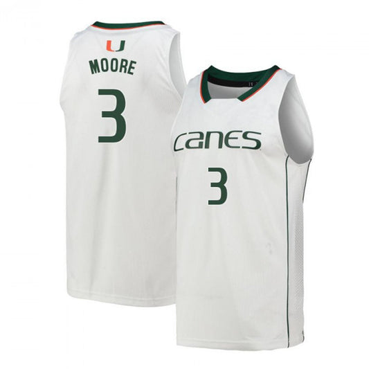 NCAAB Charlie Moore Miami Hurricanes 3 Jersey