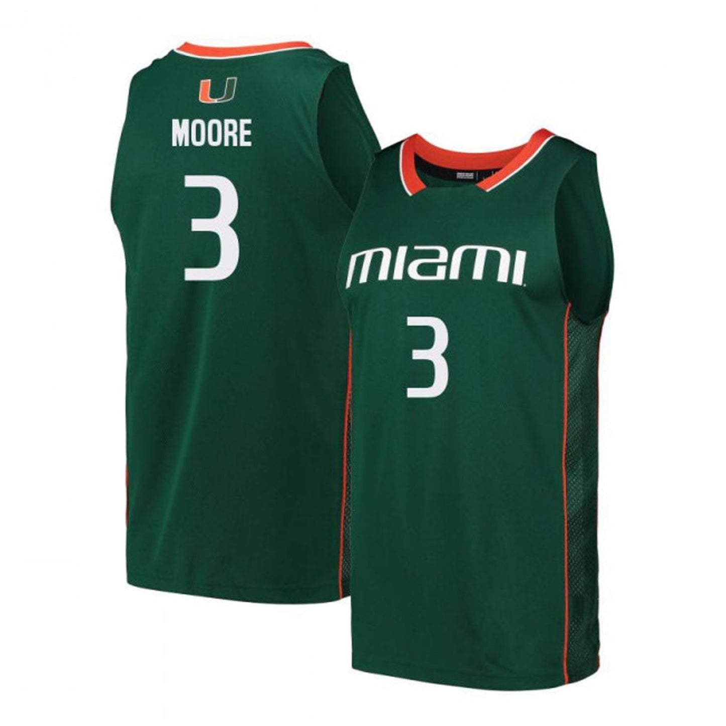 NCAAB Charlie Moore Miami Hurricanes 3 Jersey