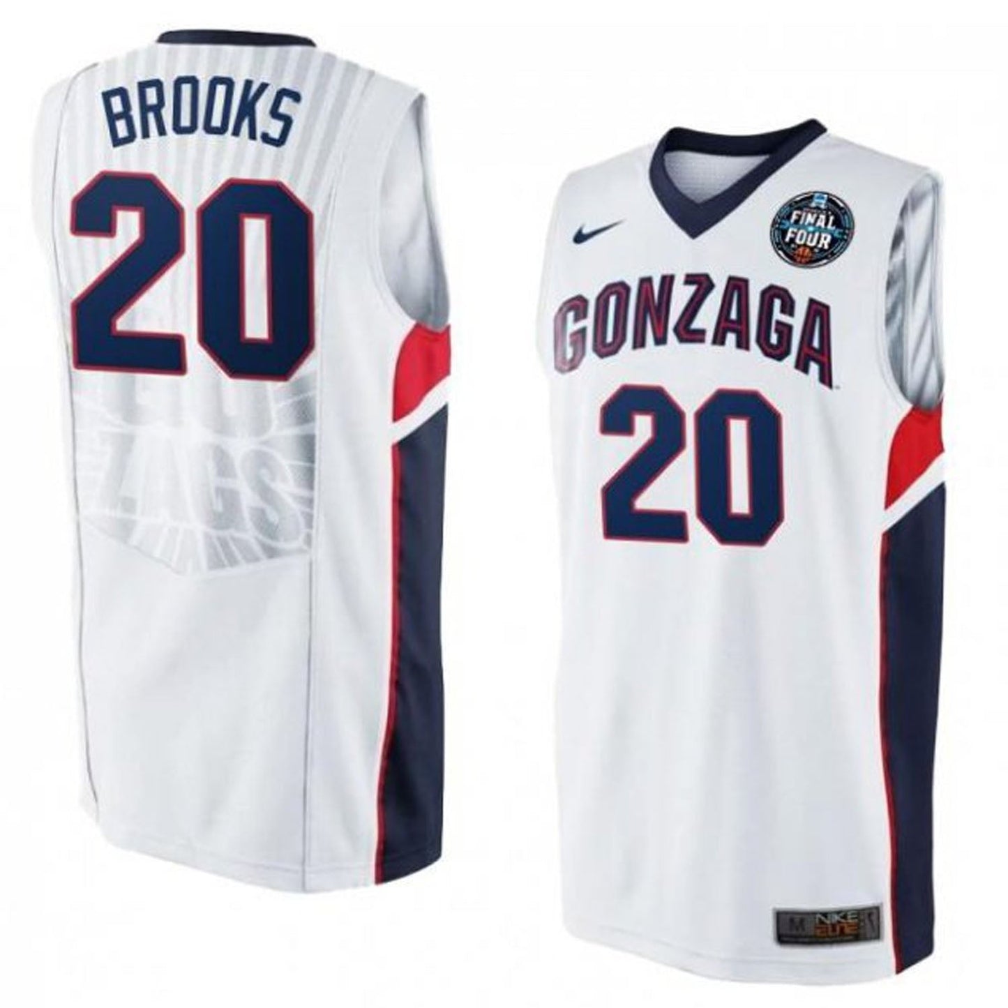 NCAAB Colby Brooks Gonzaga Bulldogs 20 Jersey