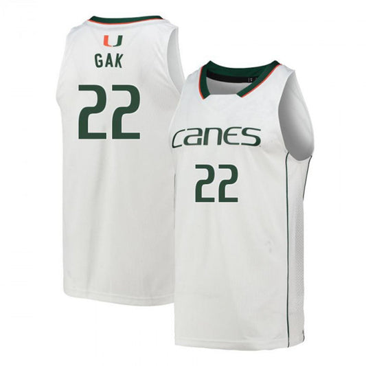 NCAAB Deng Gak Miami Hurricanes 22 Jersey
