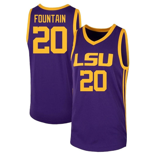 NCAAB Derek Fountain LSU Tigers 20 Jersey