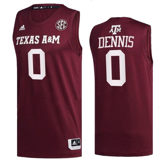 NCAAB Dexter Dennis Texas AM Aggies 0 Jersey