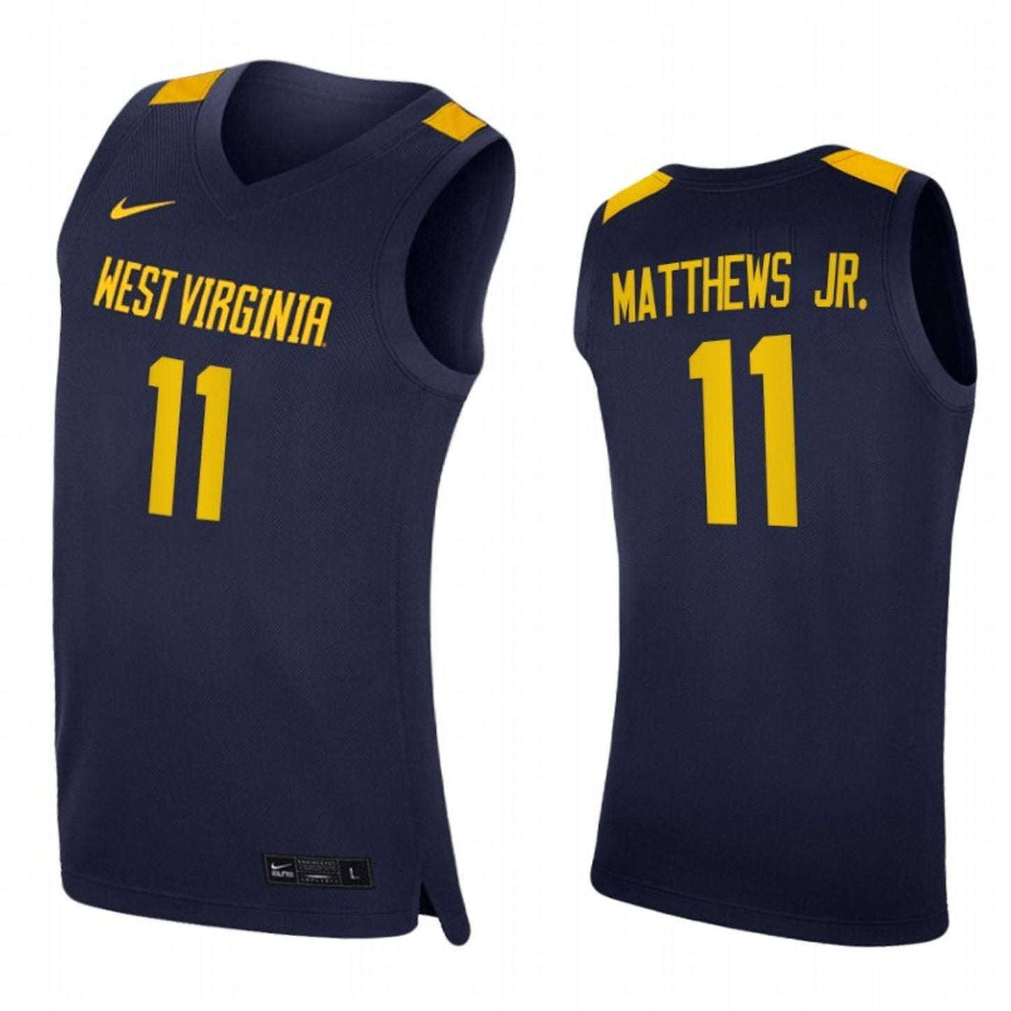 NCAAB Emmitt Matthews West Virginia Mountaineers 11 Jersey