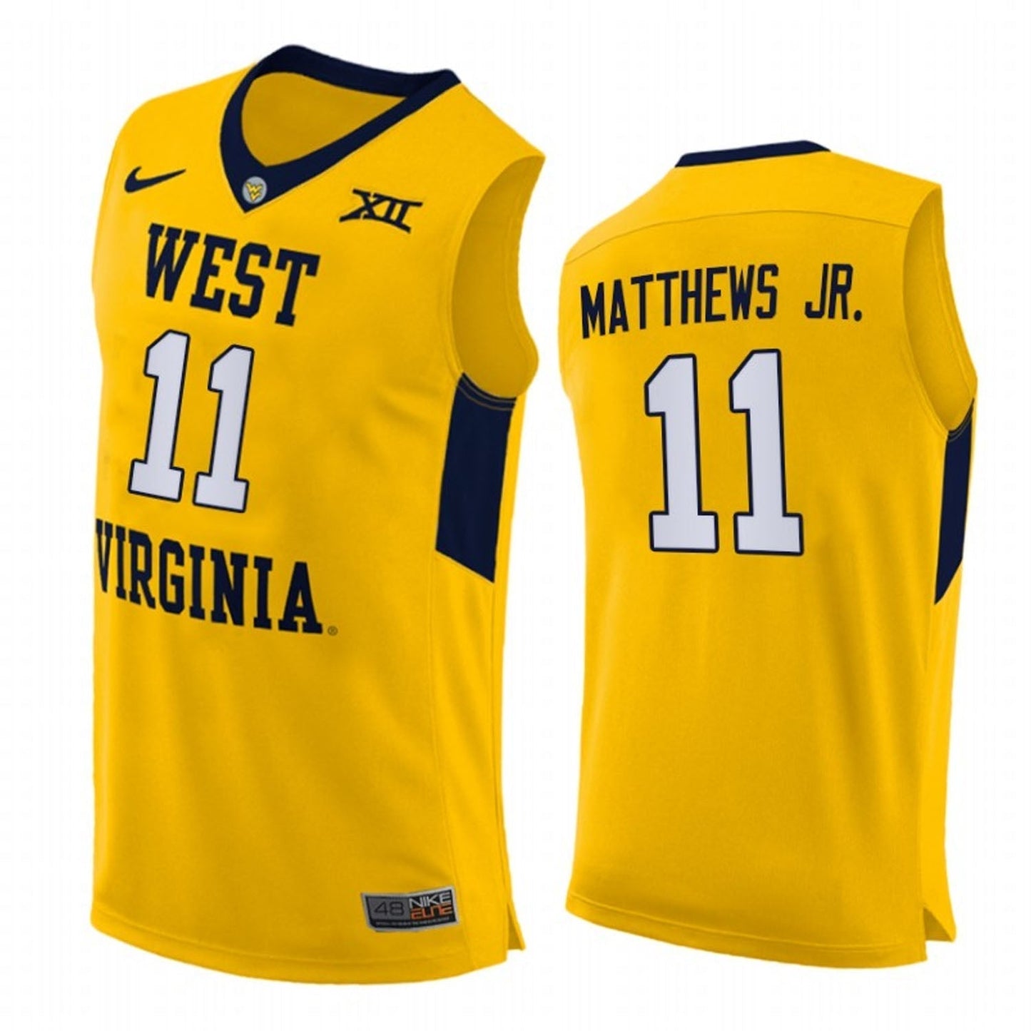 NCAAB Emmitt Matthews West Virginia Mountaineers 11 Jersey