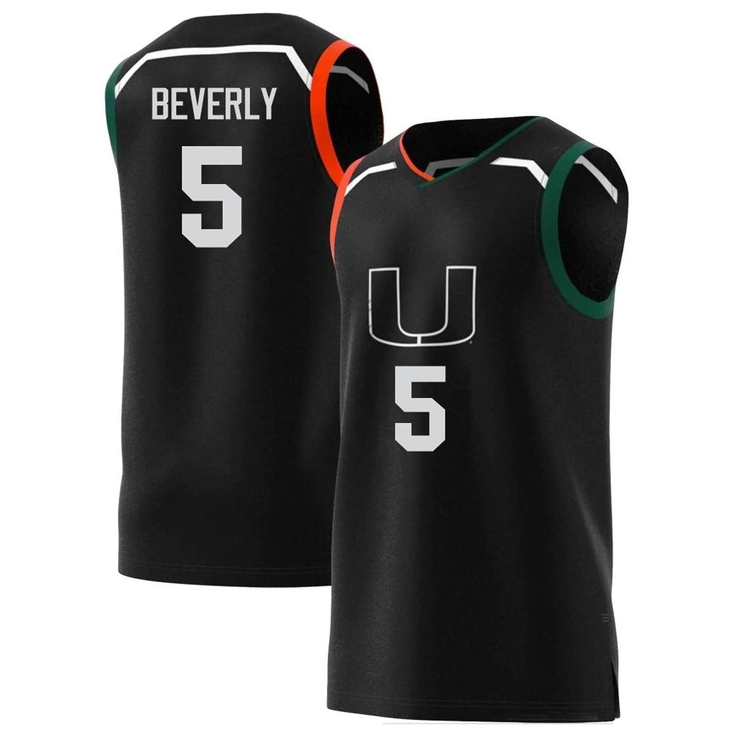 NCAAB Harlond Beverly Miami Hurricanes 5 Jersey
