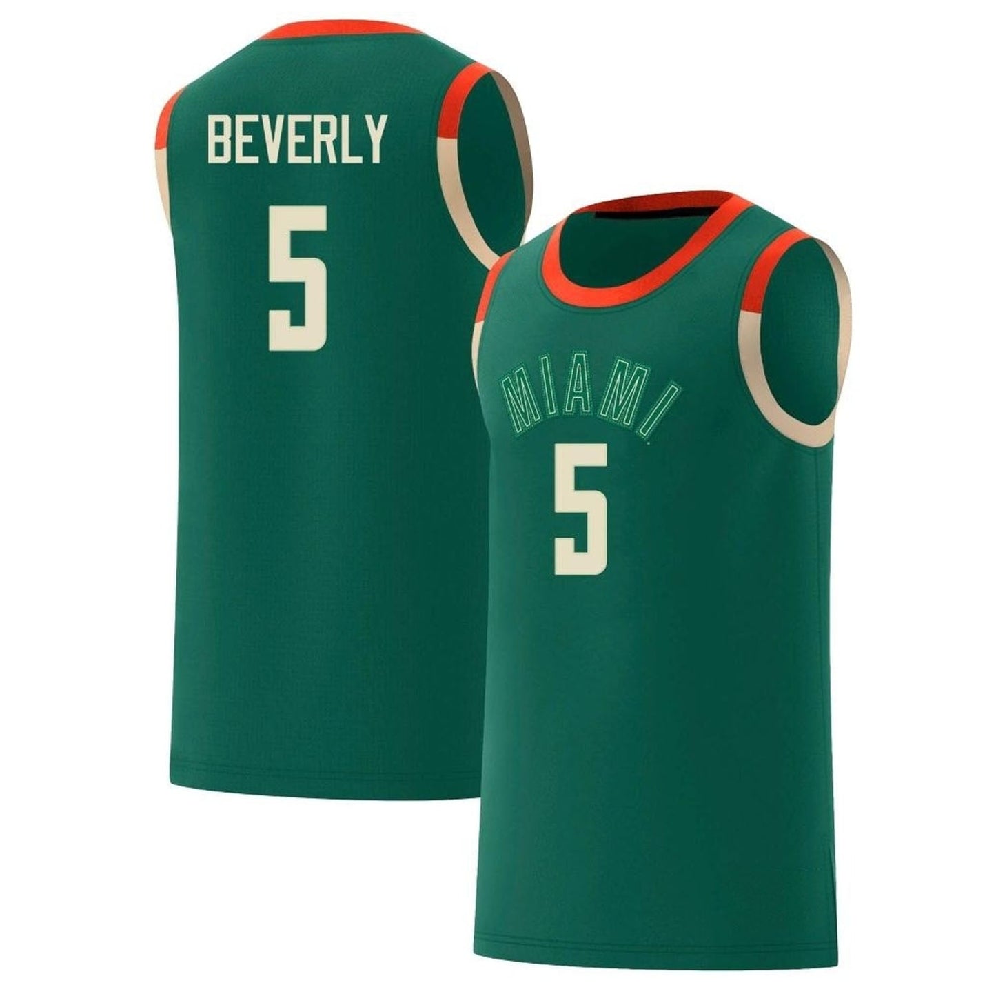 NCAAB Harlond Beverly Miami Hurricanes 5 Jersey