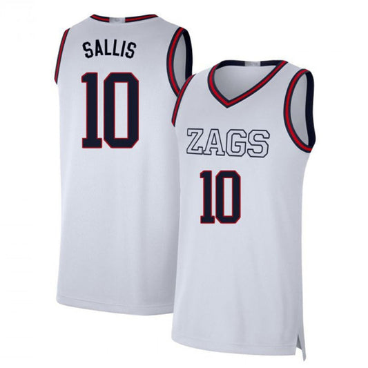 NCAAB Hunter Sallis Gonzaga Bulldogs 10 Jersey
