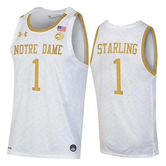 NCAAB JJ Starling Notre Dame Fighting Irish 1 Jersey