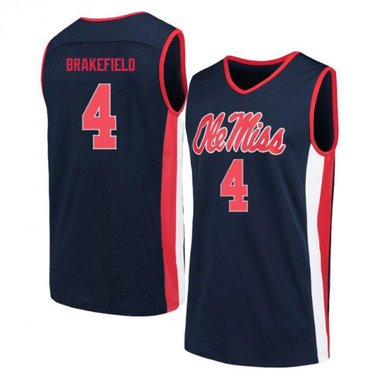 NCAAB Jaemyn Brakefield Ole Miss Rebels 4 Jersey