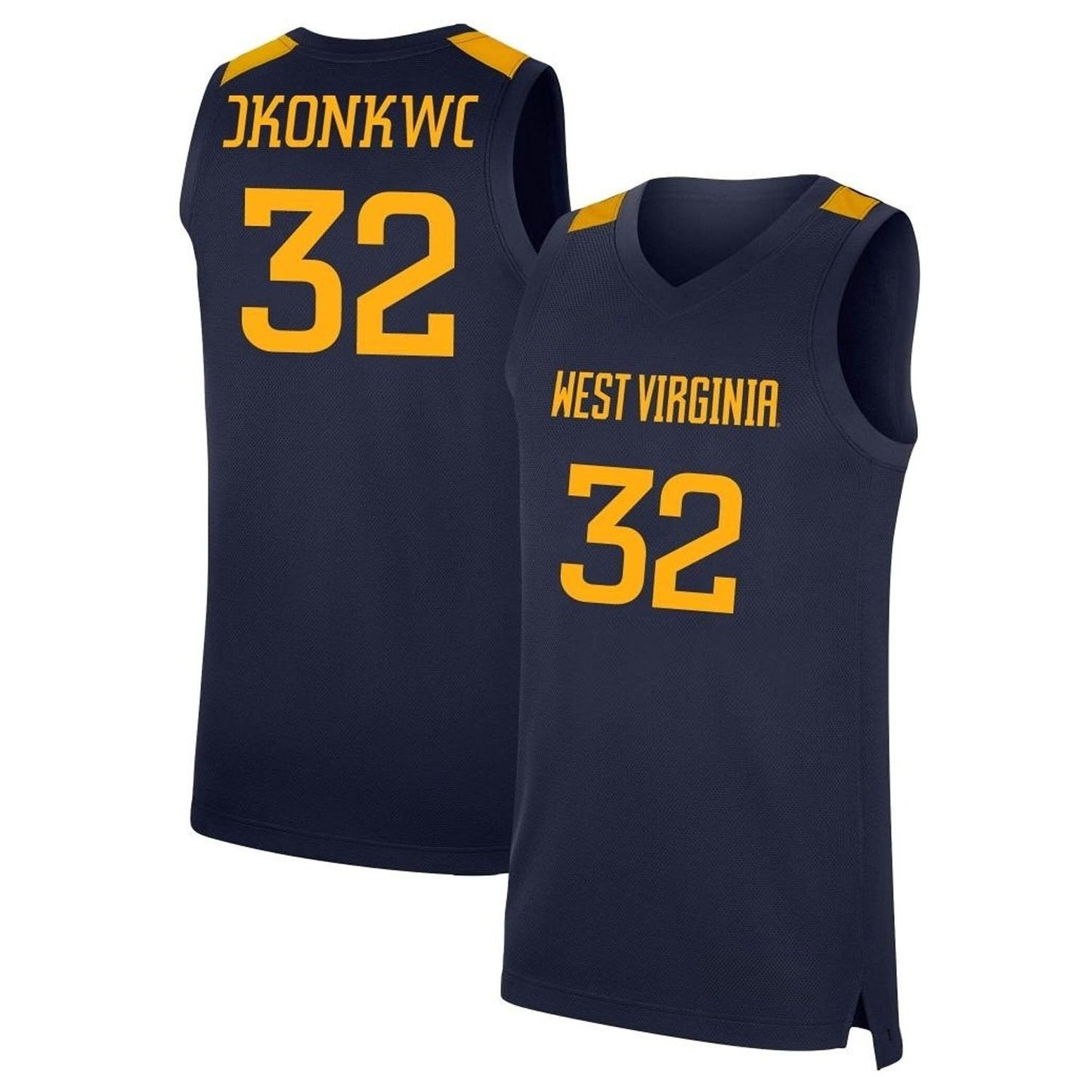 NCAAB James Okonkwo West Virginia Mountaineers 32 Jersey