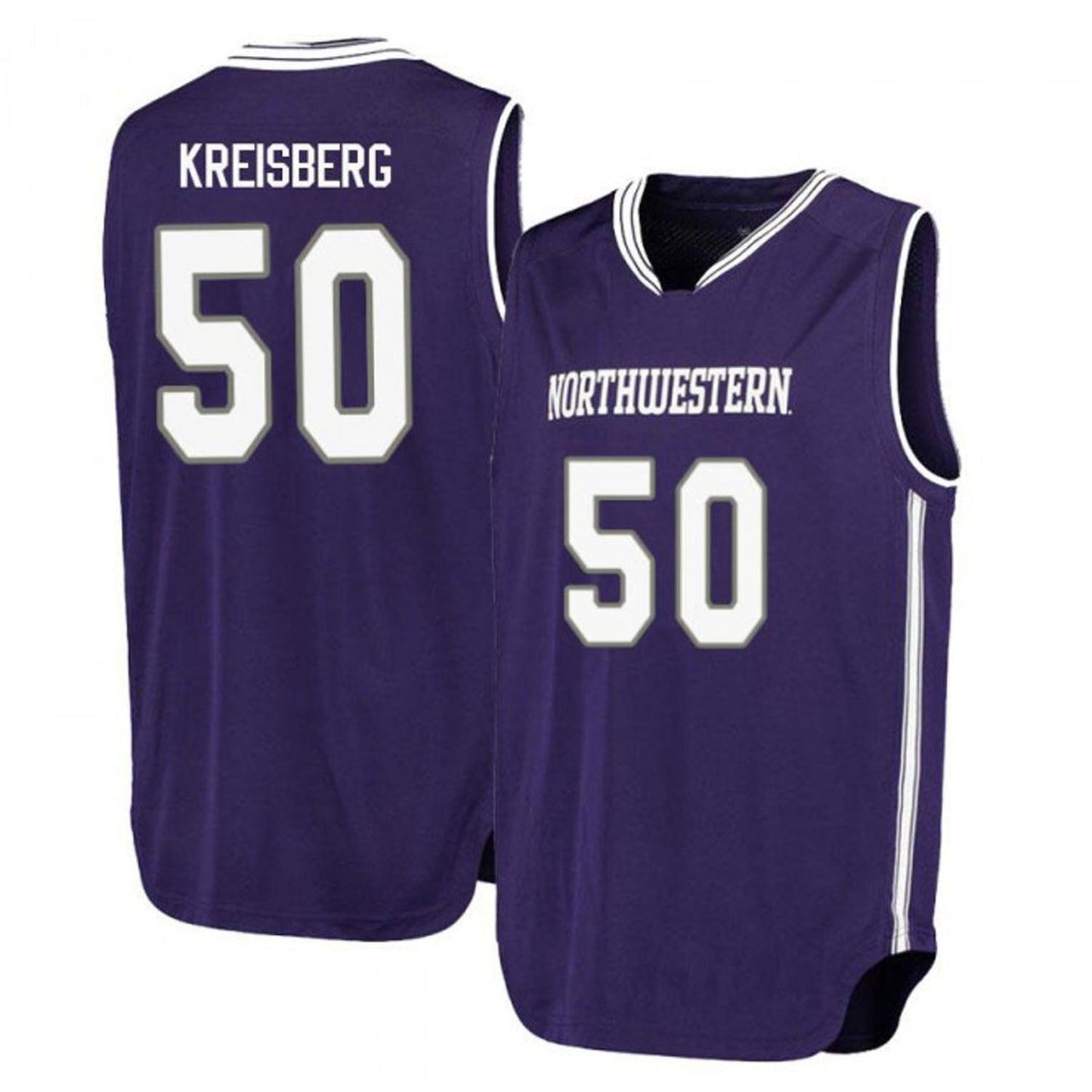 NCAAB Jeremiah Kreisberg Northwestern Wildcats 50 Jersey