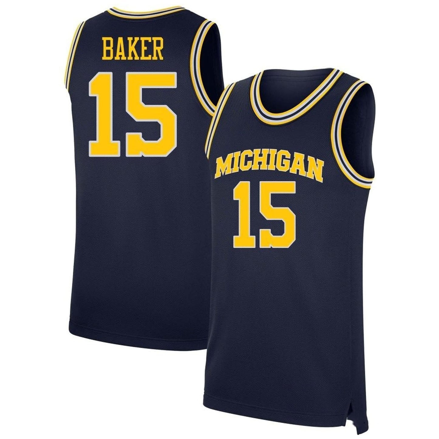 NCAAB Joey Baker Michigan Wolverines 15 Jersey